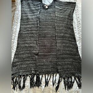 Free People Black Knit Sweater Shawl